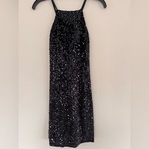 Elegant Black Sequin Skirt